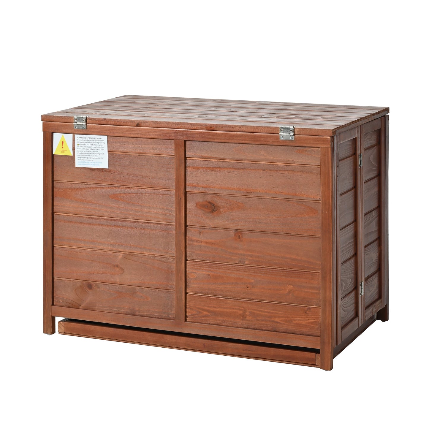 33' Solid Wood Dog Crate Furniture, Foldable Indoor Kennel with 360°
